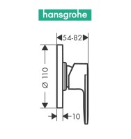 MEDIDAS MONOMANDO DUCHA EMPOTRADO VERNIS BLEND HANSGROHE